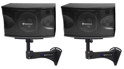 KPS80 8" Karaoke Speakers 2-Pack + Adjustable Wall Mount Brackets Bundle