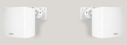 RCS80-1 60W Amp 3-Pack + Cube 3.5" White Speakers Bundle