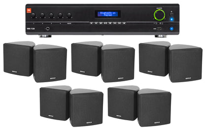 JBL Commercial Amplifier+(10) 3.5" Black Cube Speakers for Restaurant/Bar/Cafe