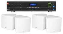 JBL Commercial Amplifier+(4) 3.5" White Cube Speakers for Restaurant/Bar/Cafe
