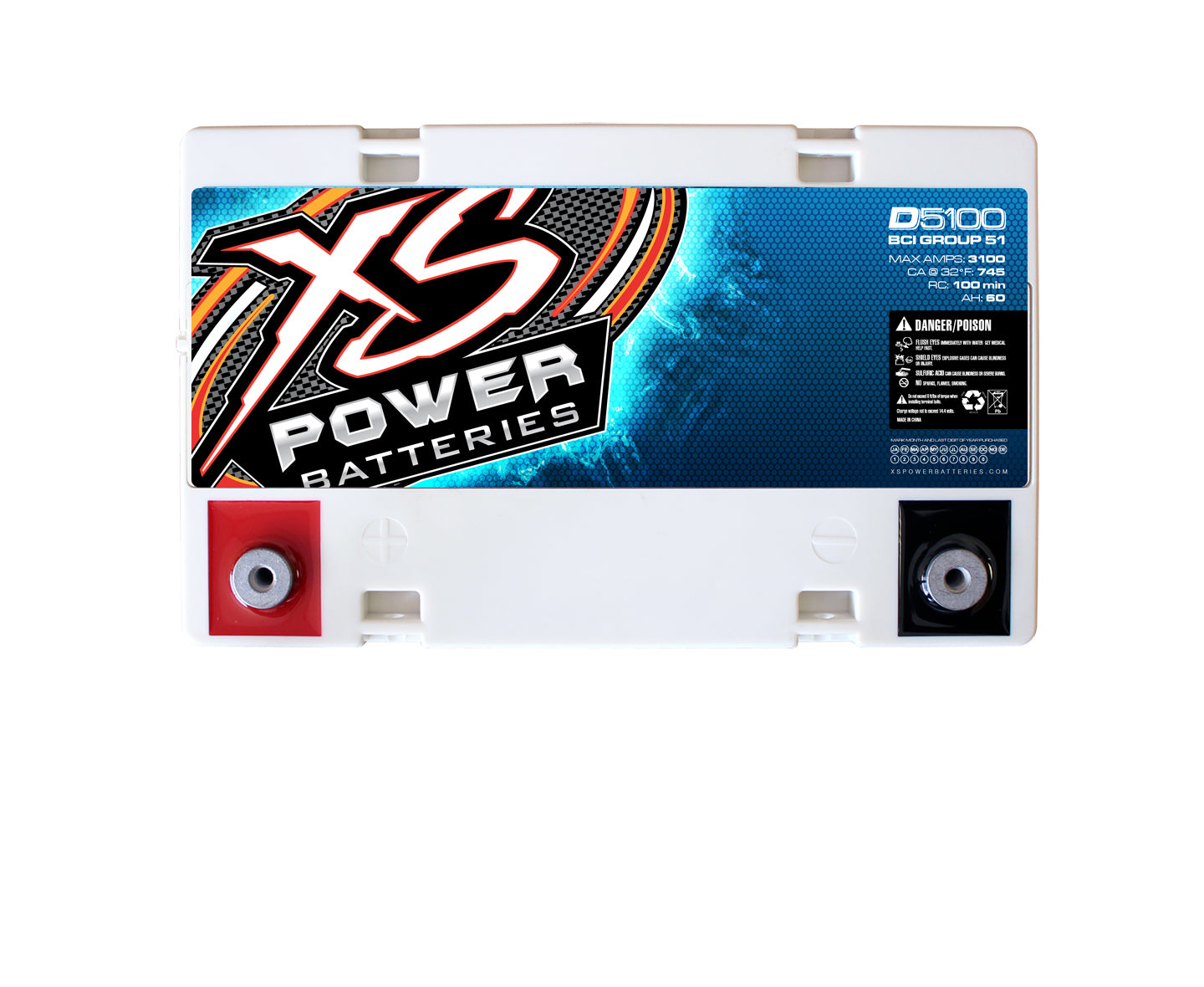 XS Power D5100 3100 Amp AGM Power Cell Car Audio Battery + Bluetooth Speaker