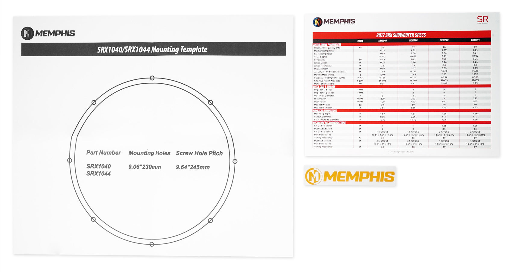 2) Memphis Audio SRX1040 10" 400 Watt SRX 4 Ohm Car Subwoofers+Amplifier+Amp Kit