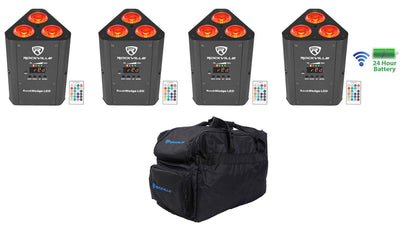 RockWedge LED 4-Pack + RLB30 Lighting Bag Bundle