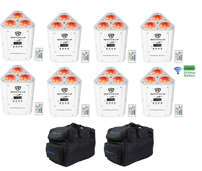 RockWedge LED White 8-Pack + RLB30 Lighting Bags Bundle