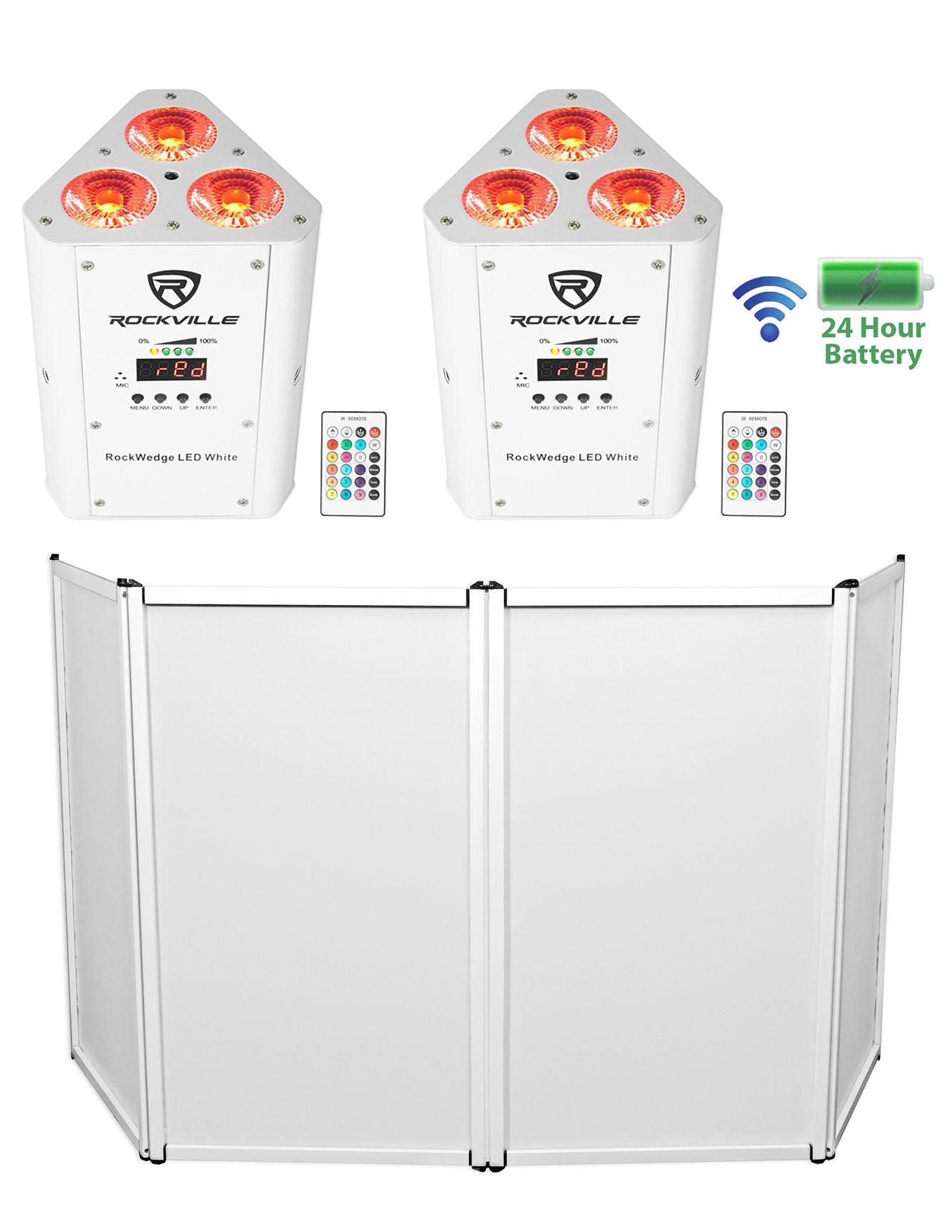 RFAAW DJ Facade + RockWedge White 2-Pack Bundle