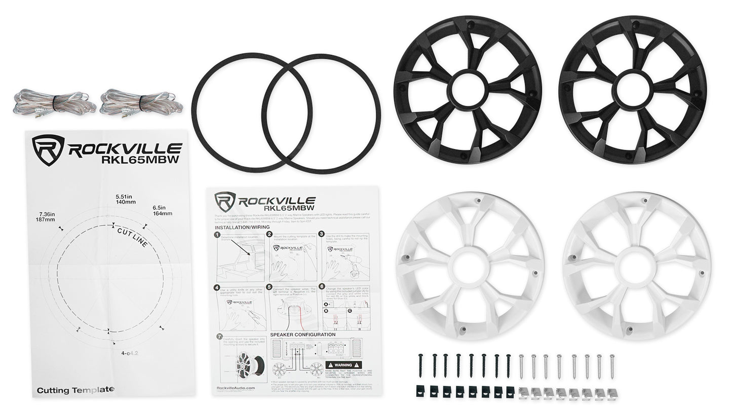 RKL65MBW 4-Pack + DMAC65W Dual 6.5" White Tower Cans Bundle