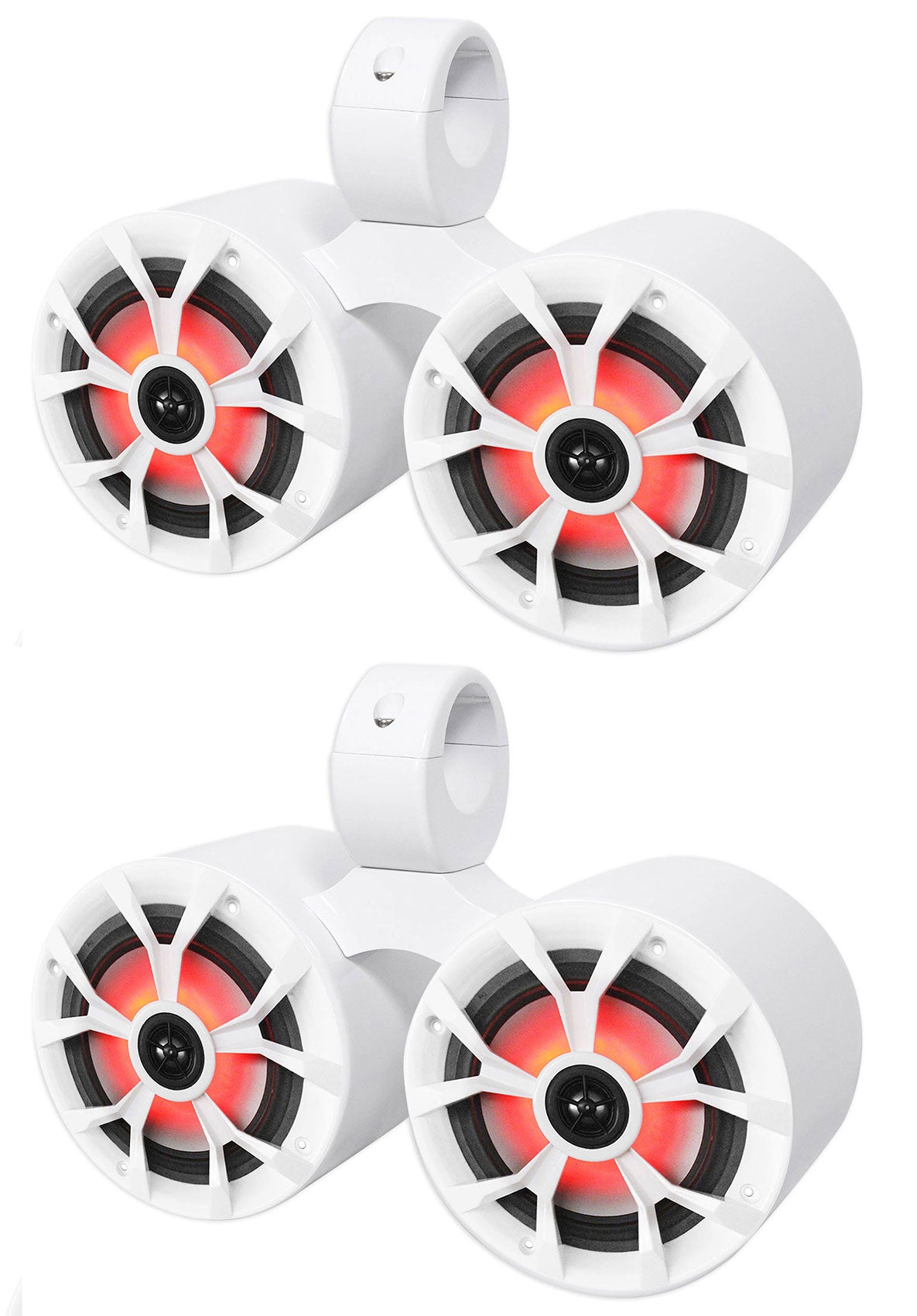 RKL65MBW 4-Pack + DMAC65W Dual 6.5" White Tower Cans Bundle