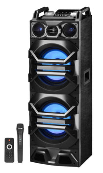 Technical Pro Dual 10" 3000w Bluetooth Karaoke Machine System w/USB/SD/LED+Mic