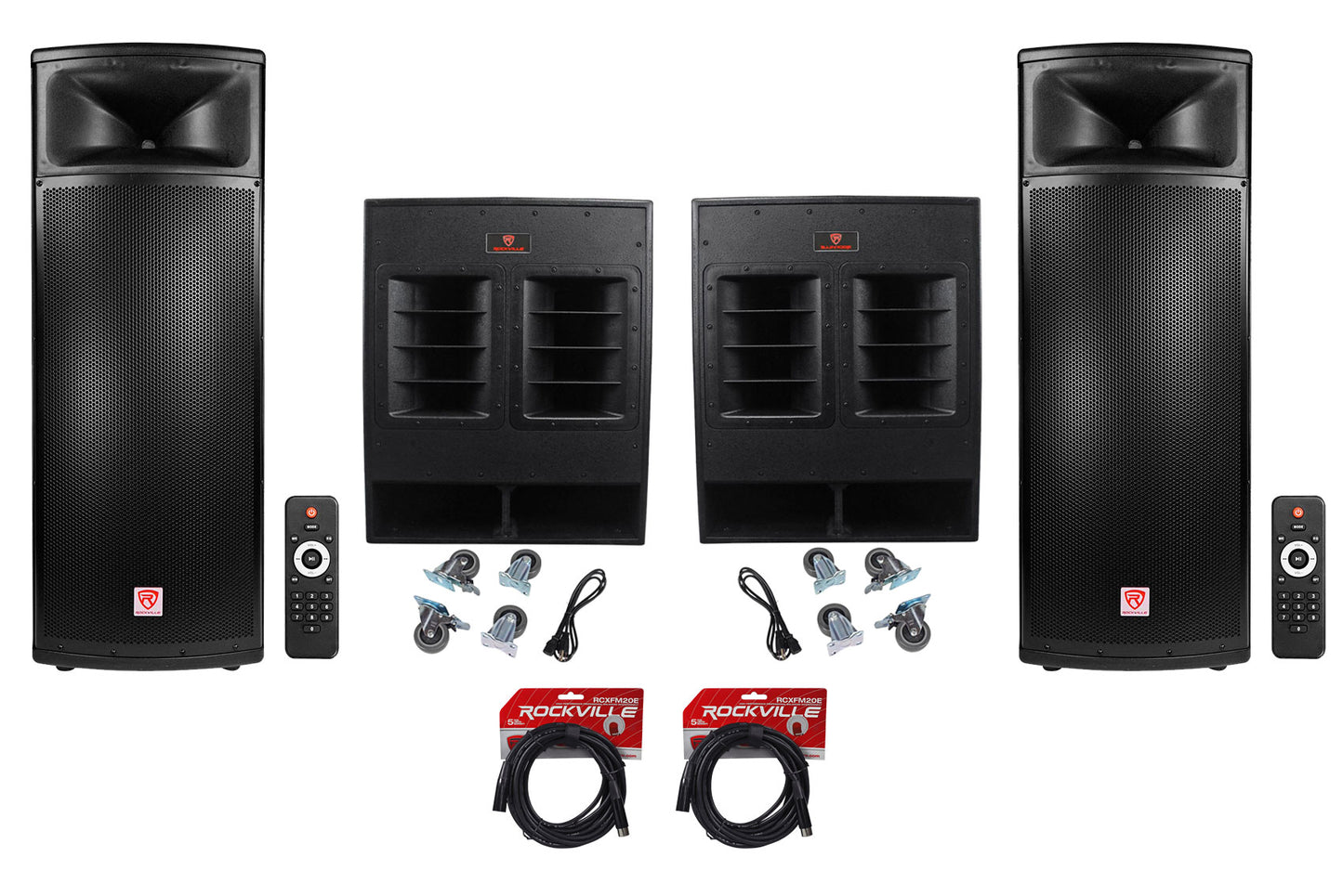 BPA225 Dual 15" Speakers 2-Pack + 18" Folded Horn Subs 2-Pack Bundle