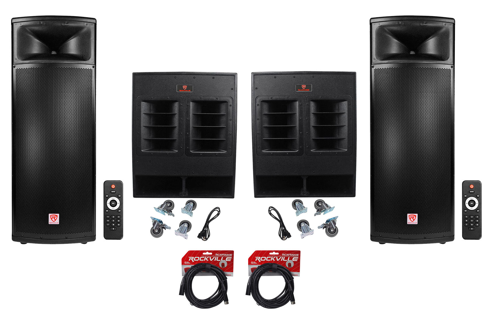 BPA225 Dual 15" Speakers 2-Pack + 18" Folded Horn Subs 2-Pack Bundle