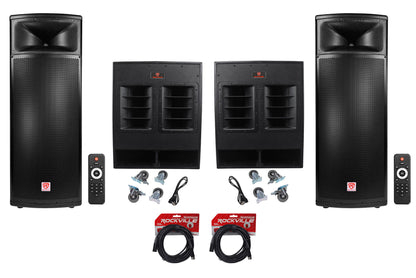 BPA225 Dual 15" Speakers 2-Pack + 18" Folded Horn Subs 2-Pack Bundle