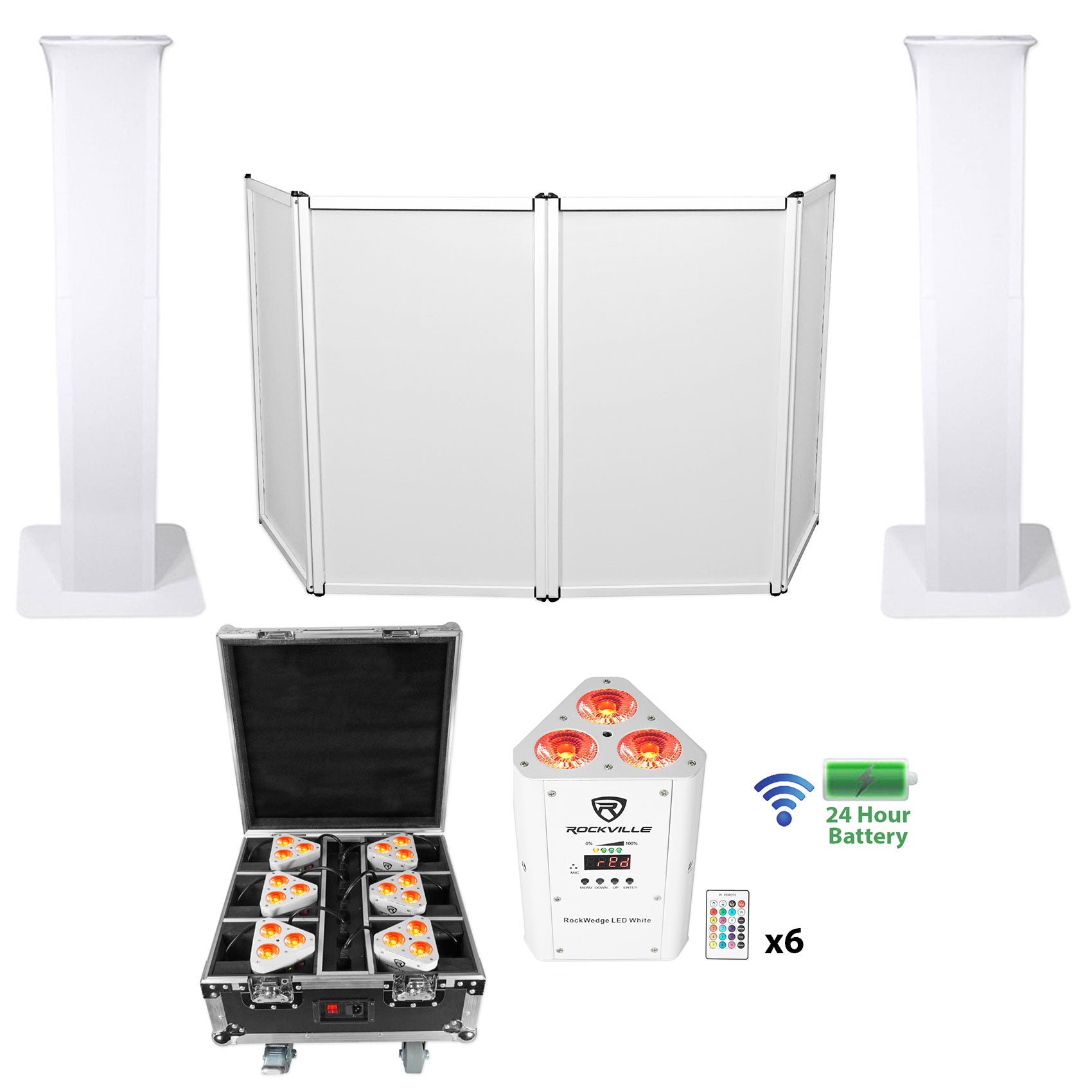 RFAAW DJ Facade + Totems + 6 Wireless Lights Bundle