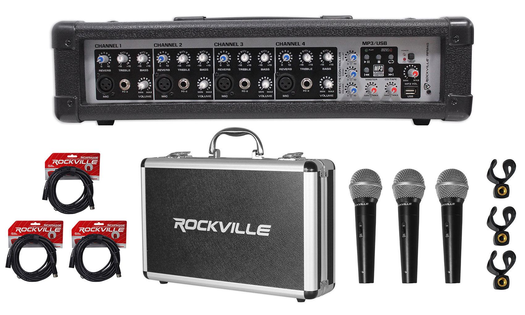 RPM45 Mixer + 3-Pack Mics Bundle