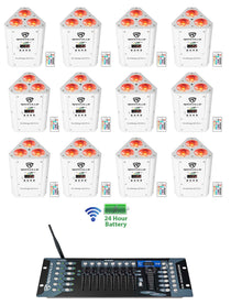 RockWedge LED White 12-Pack + ROCKFORCE W2 Controller Bundle