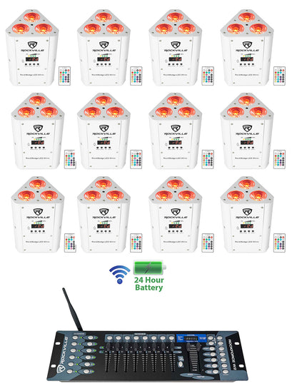 RockWedge LED White 12-Pack + ROCKFORCE W2 Controller Bundle