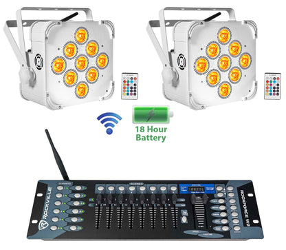 BEST PAR 60 White 2-Pack + ROCKFORCE W2 DMX Controller Bundle