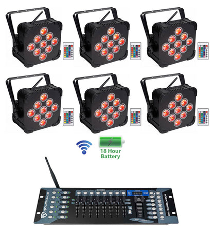 BEST PAR 60 6-Pack + ROCKFORCE W2 DMX Controller Bundle
