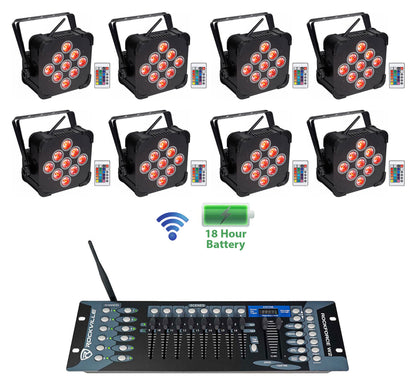 BEST PAR 60 8-Pack + ROCKFORCE W2 DMX Controller Bundle
