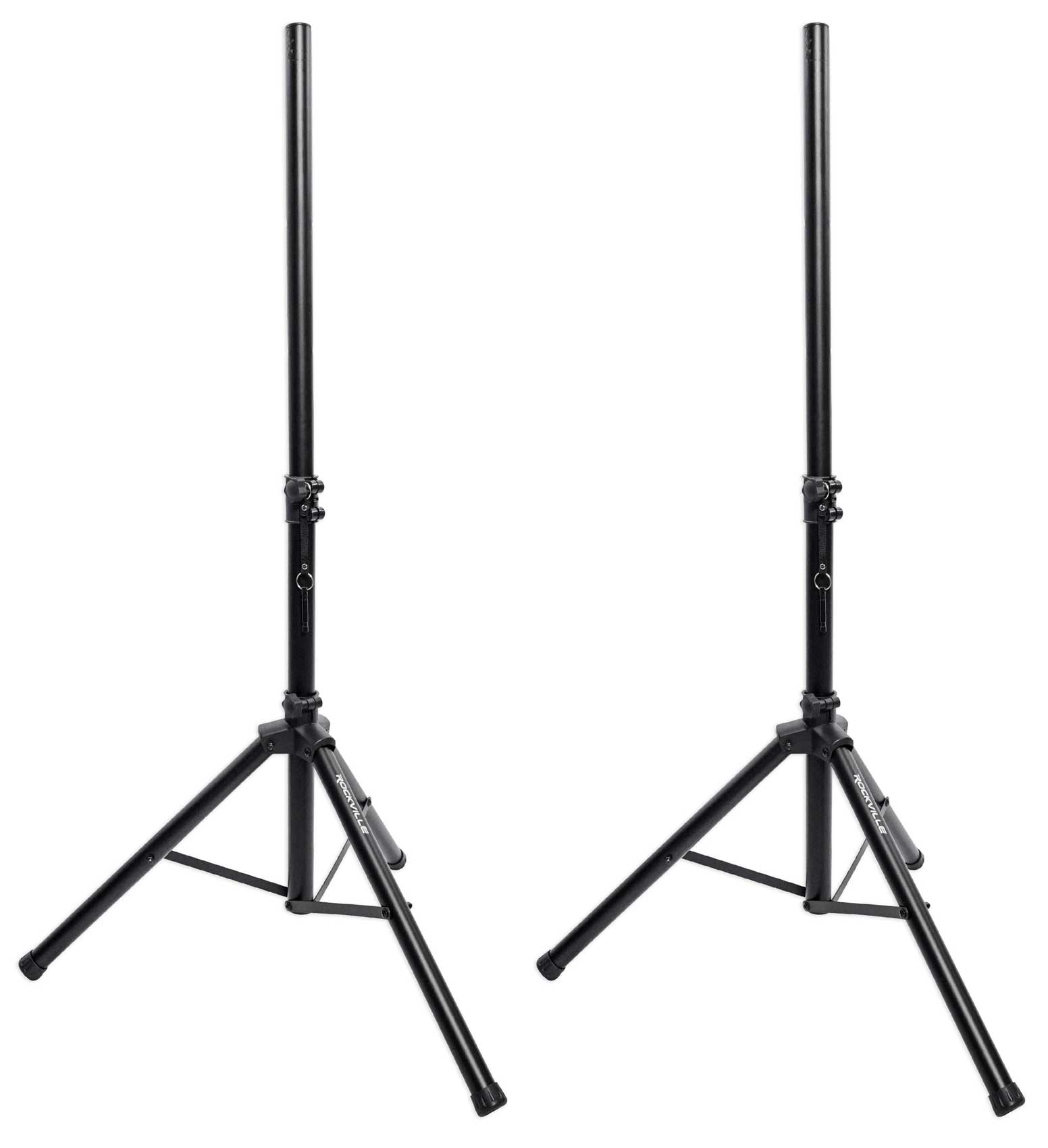 (2) Rockville Tripod DJ PA Speaker Stands Adjustable Height