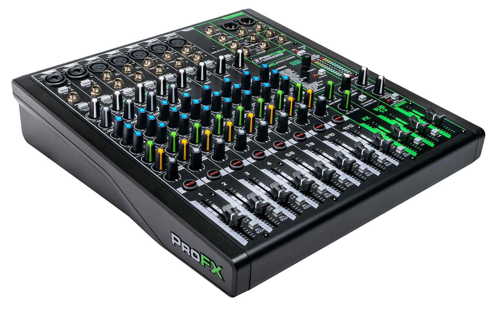 Mackie ProFX12v3 12-Channel Professional Effects Mixer w/USB+(3) Mics ProFX12 v3