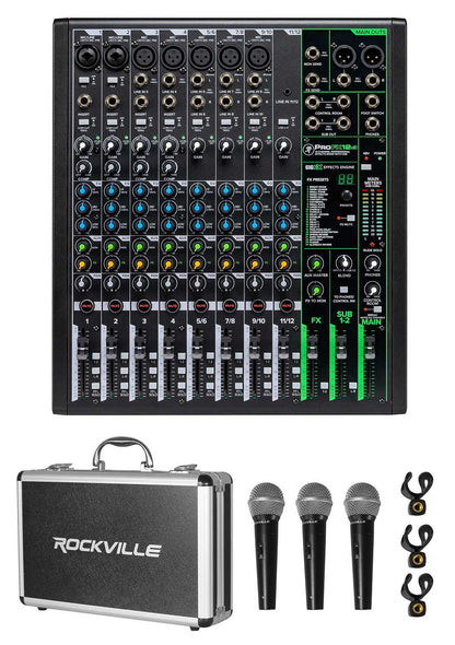 Mackie ProFX12v3 12-Channel Professional Effects Mixer w/USB+(3) Mics ProFX12 v3
