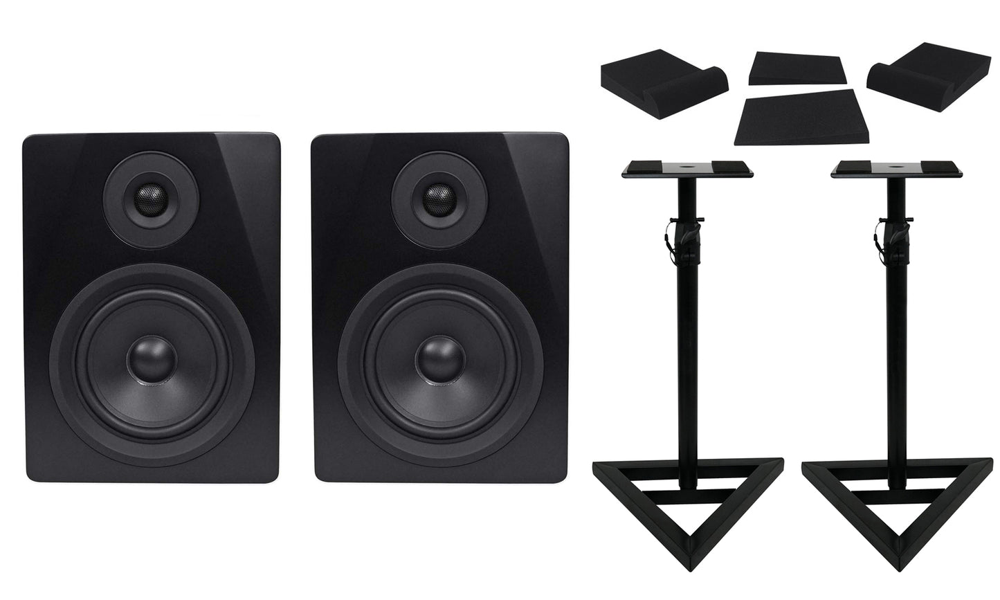 APM5B Black + RVSM1 Monitor Stands Bundle