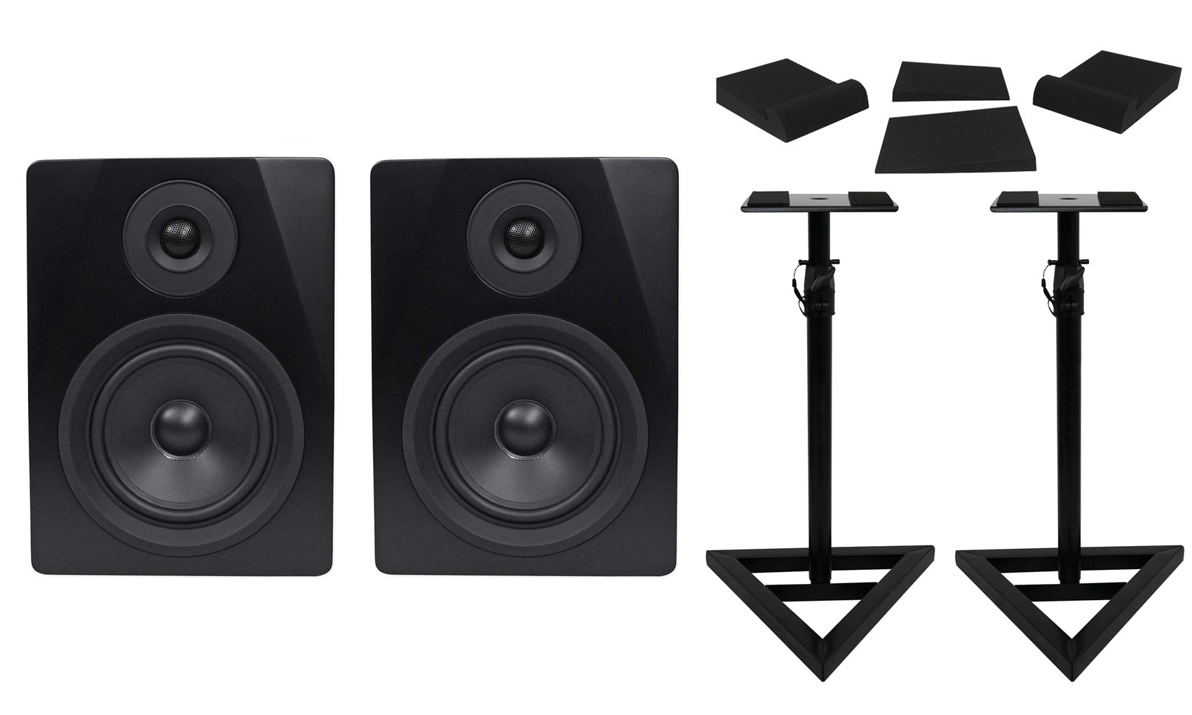 APM5B Black + RVSM1 Monitor Stands Bundle