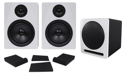 APM5W White Speakers + APM10W Subwoofer + RRS190S Pads Bundle