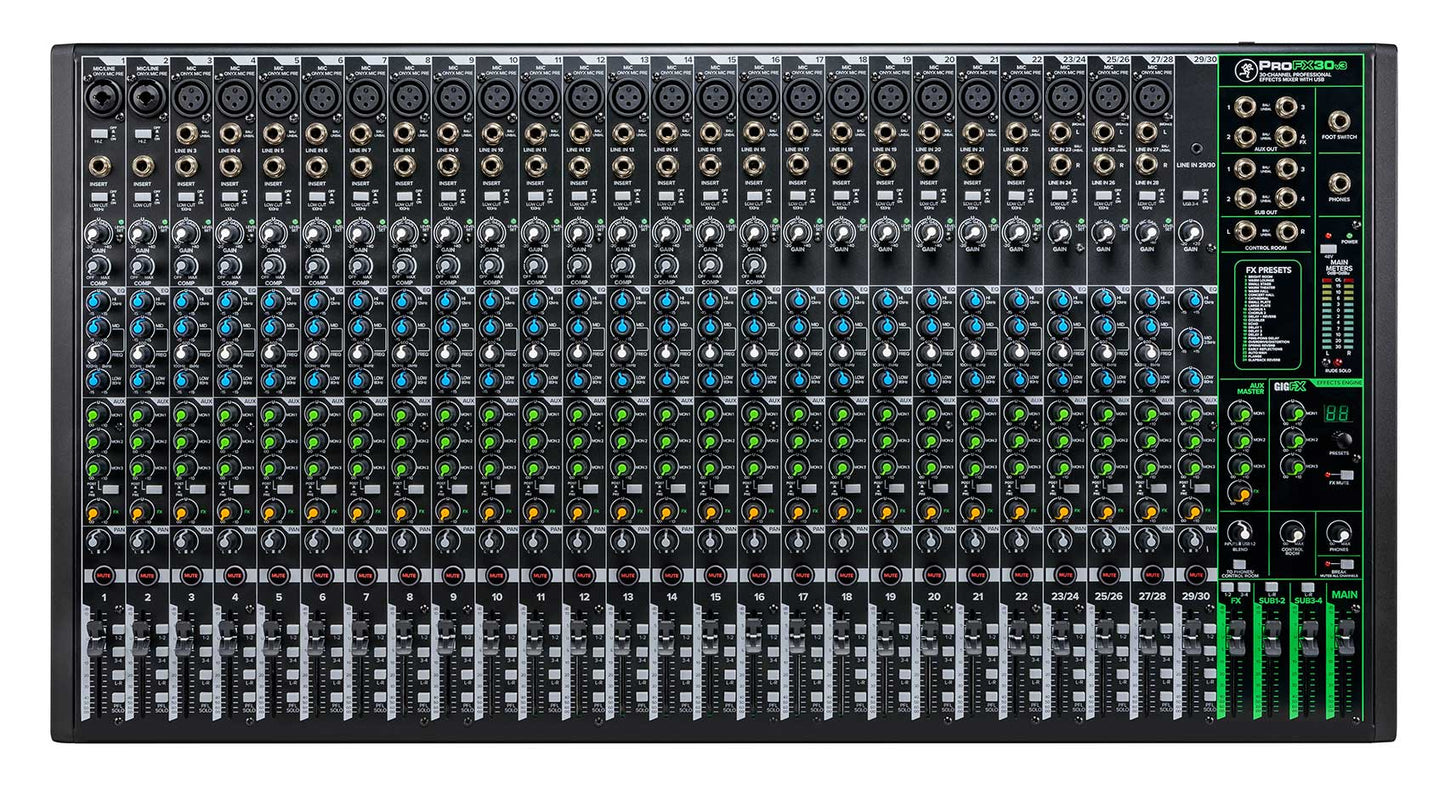 Mackie ProFX30v3 30-Channel 4-Bus Effects Mixer ProFX30 v3+50 Ft XLR Snake Cable