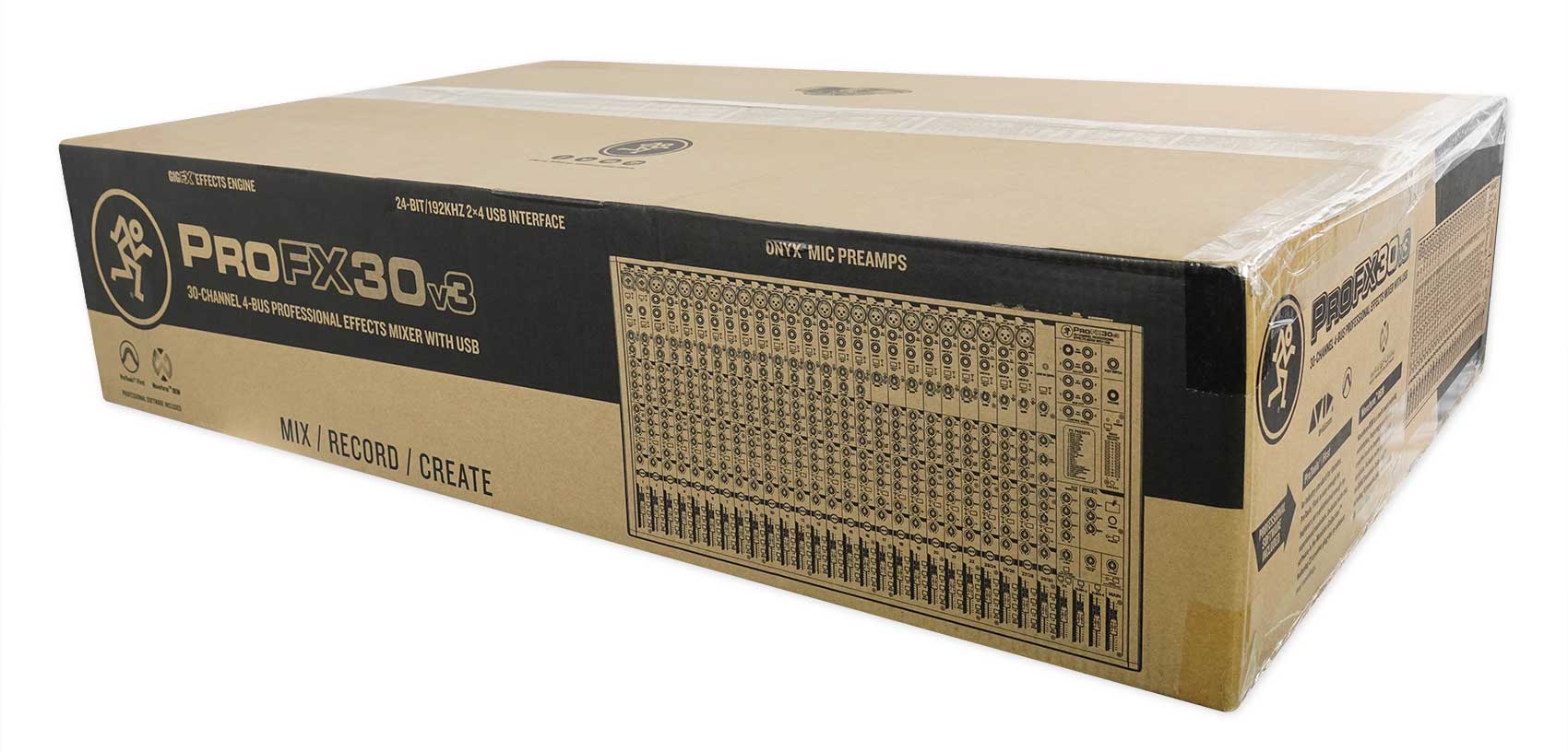 Mackie ProFX30v3 30-Channel 4-Bus Effects Mixer ProFX30 v3+50 Ft XLR Snake Cable