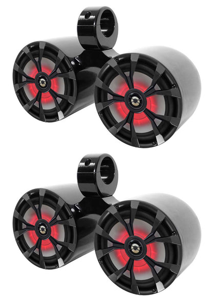 RKL80MB 4-Pack + DMAC80B Dual Black Tower Enclosures Bundle