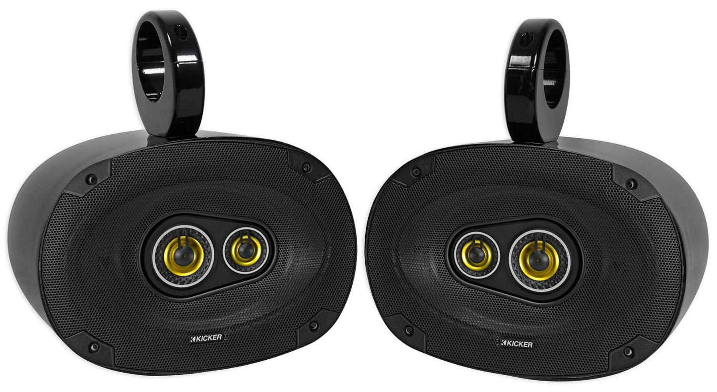 Kicker 6x9" CSC Wakeboard Tower Rollbar Speakers for Boat/ATV/UTV/RZR/Cart/Jeep