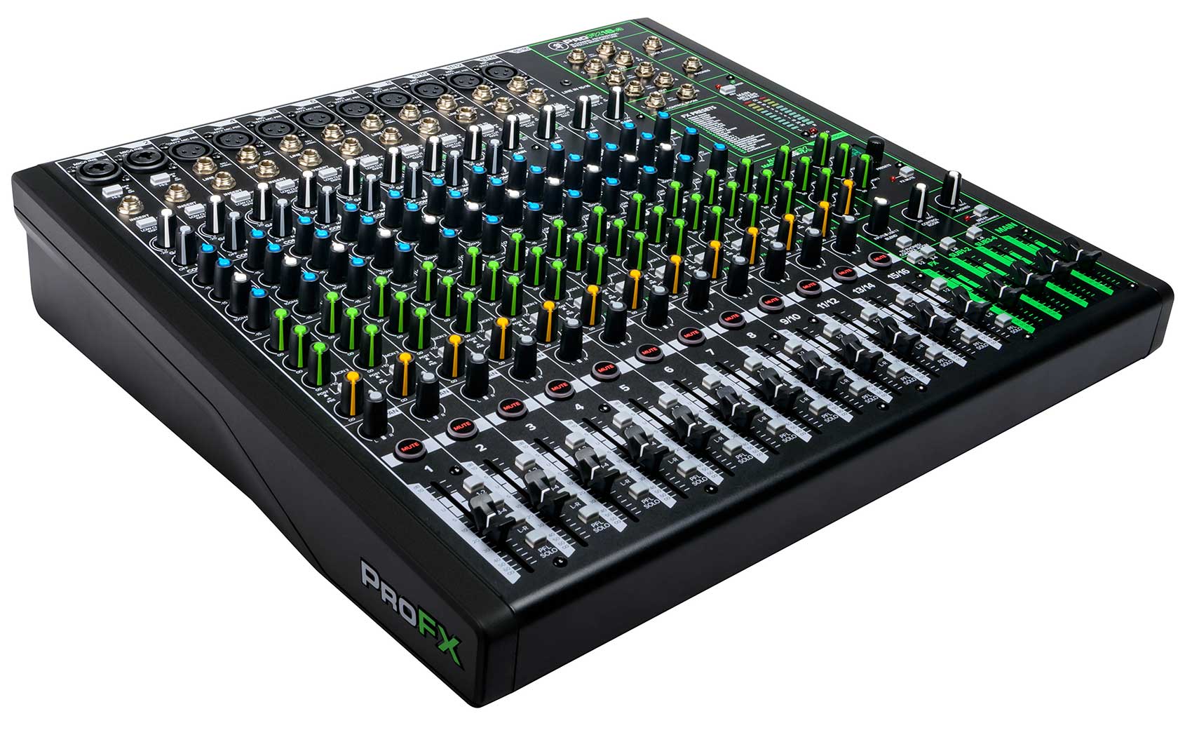 Mackie ProFX16v3 16-Channel 4-Bus Effects Mixer w/USB ProFX16 v3 +Snake Cable