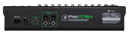 Mackie ProFX16v3 16-Channel 4-Bus Effects Mixer w/USB ProFX16 v3 +Snake Cable
