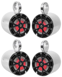 RKL80MB 4-Pack + MAC80S Polished Silver Tower Enclosures Bundle