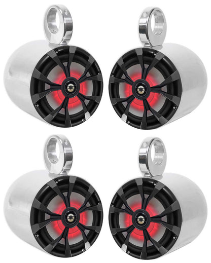 RKL80MB 4-Pack + MAC80S Polished Silver Tower Enclosures Bundle