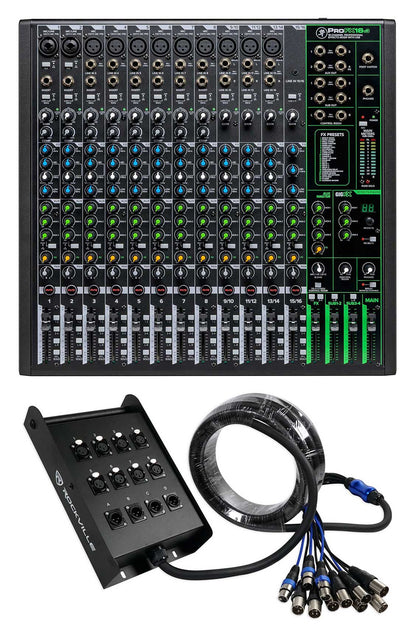 Mackie ProFX16v3 16-Channel 4-Bus Effects Mixer w/USB ProFX16 v3 +Snake Cable