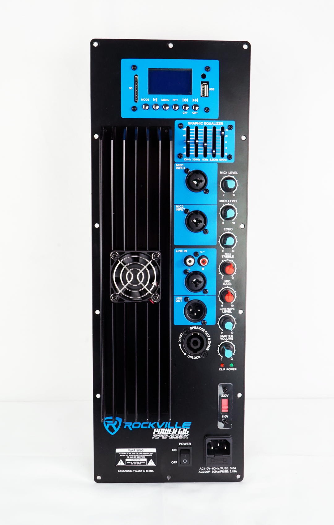 500 Watt RMS Pro Audio Powered Speaker Amplifier Plate Module with XLR EQ