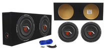 T4 Series 12" Shallow 4-Ohm 2-Pack + Dual 12" Shallow Sealed Enclosure Bundle