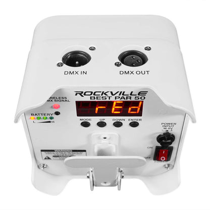 BEST PAR 50 White 6-Pack + ROCKFORCE W2 Controller Bundle