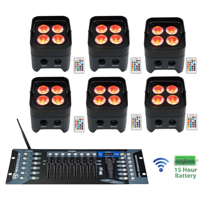 BEST PAR 50 6-Pack + ROCKFORCE W2 DMX Controller Bundle