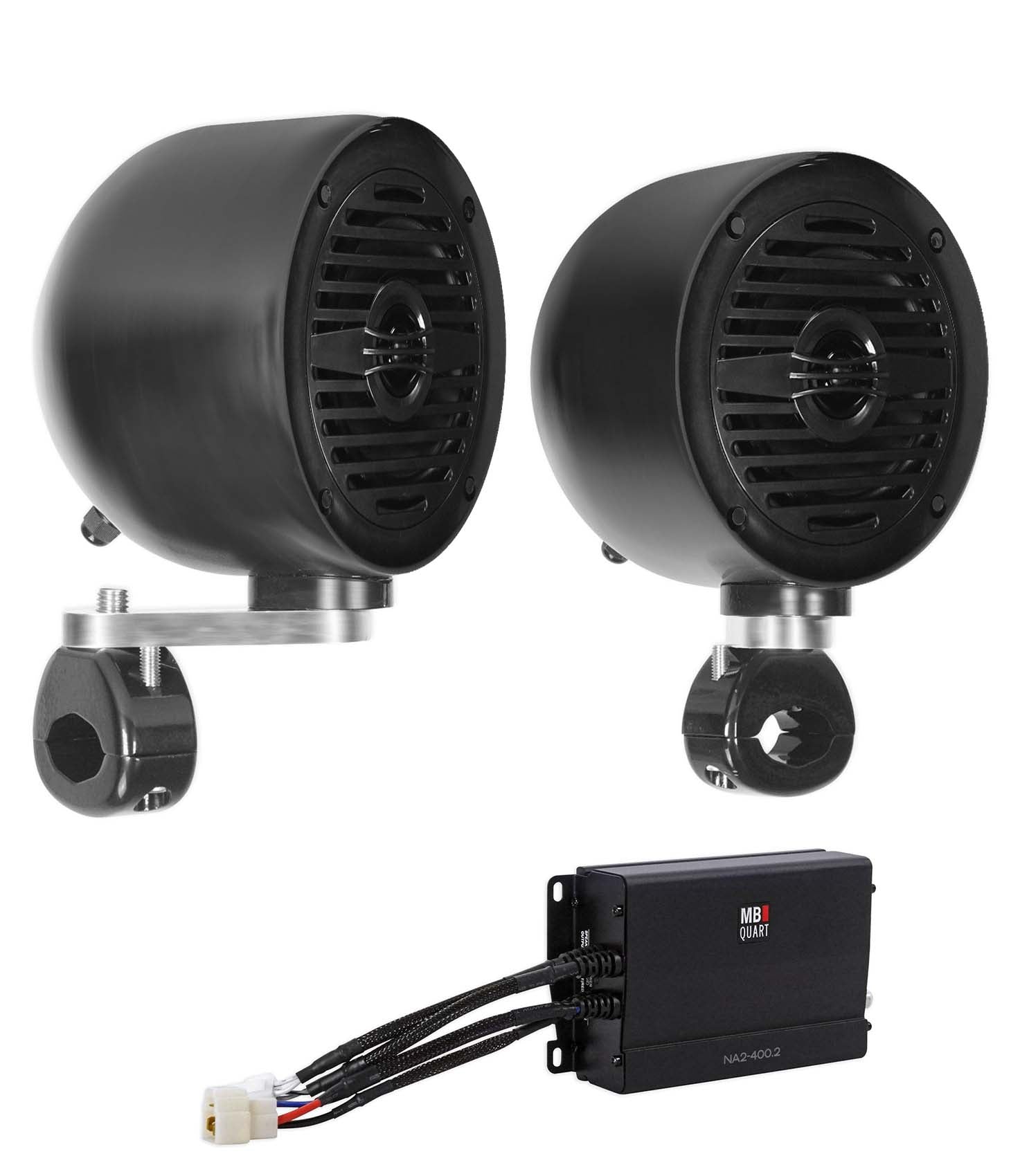 MS40B Black 4" Marine Speakers + NA2-400.2 Amplifier Bundle