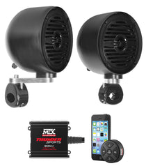 MS40B Black 4" Marine Speakers + MUD50.2 Amp + MUDBTRC + MAC40B Pods Bundle