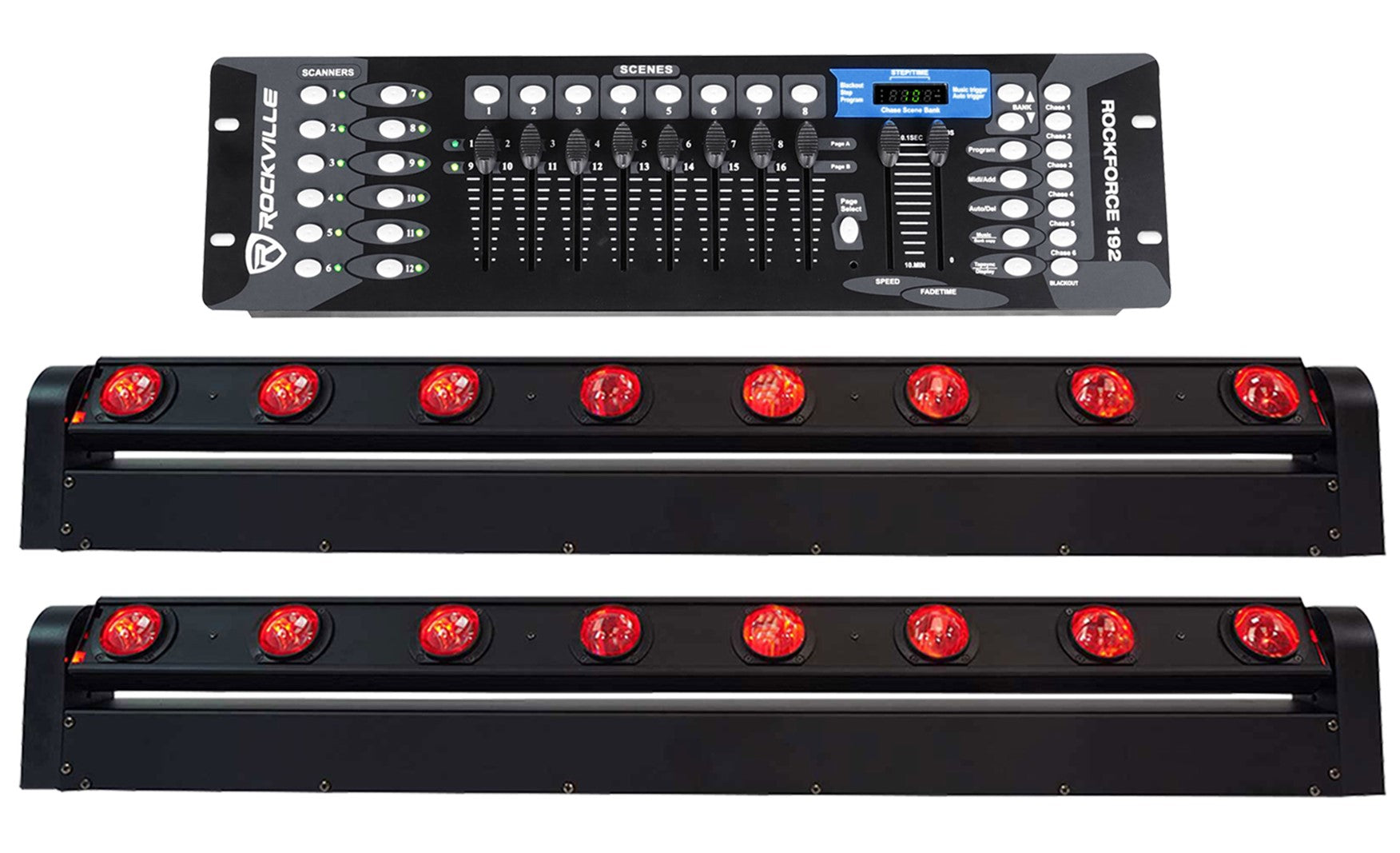 MOTIONSTRIP Light Bar 2-Pack + ROCKFORCE 192 DMX Controller Bundle
