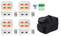 BEST PAR 50 White 4-Pack + RLB30 Lighting Bag Bundle