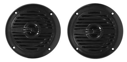 MS40B Black 4" Marine Speakers + MUD50.2 Amp + MAC40S Chrome Pods Bundle