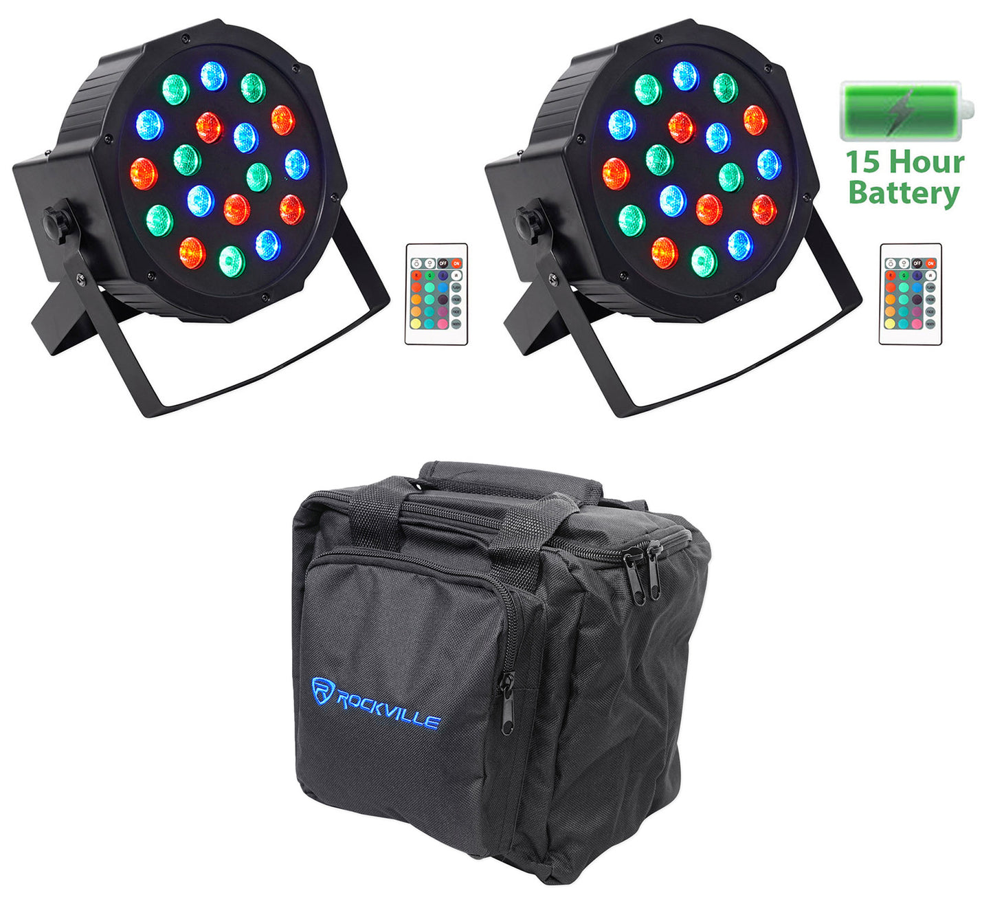 BATTERY PAR 50 2-Pack + RLB90 Lighting Bag Bundle
