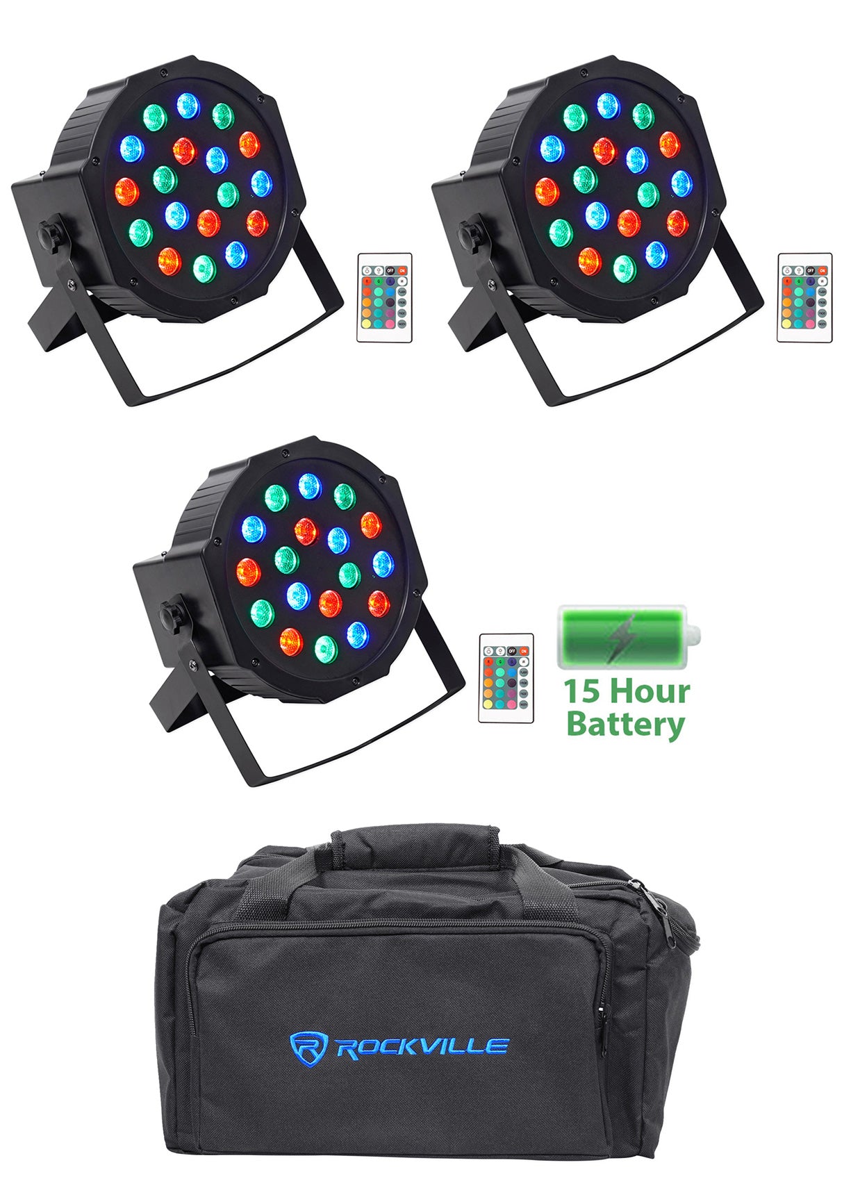 BATTERY PAR 50 3-Pack + RLB80 Lighting Bag Bundle