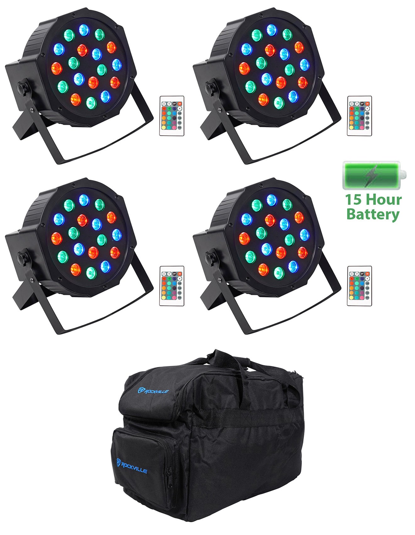 BATTERY PAR 50 4-Pack + RLB30 Lighting Bag Bundle