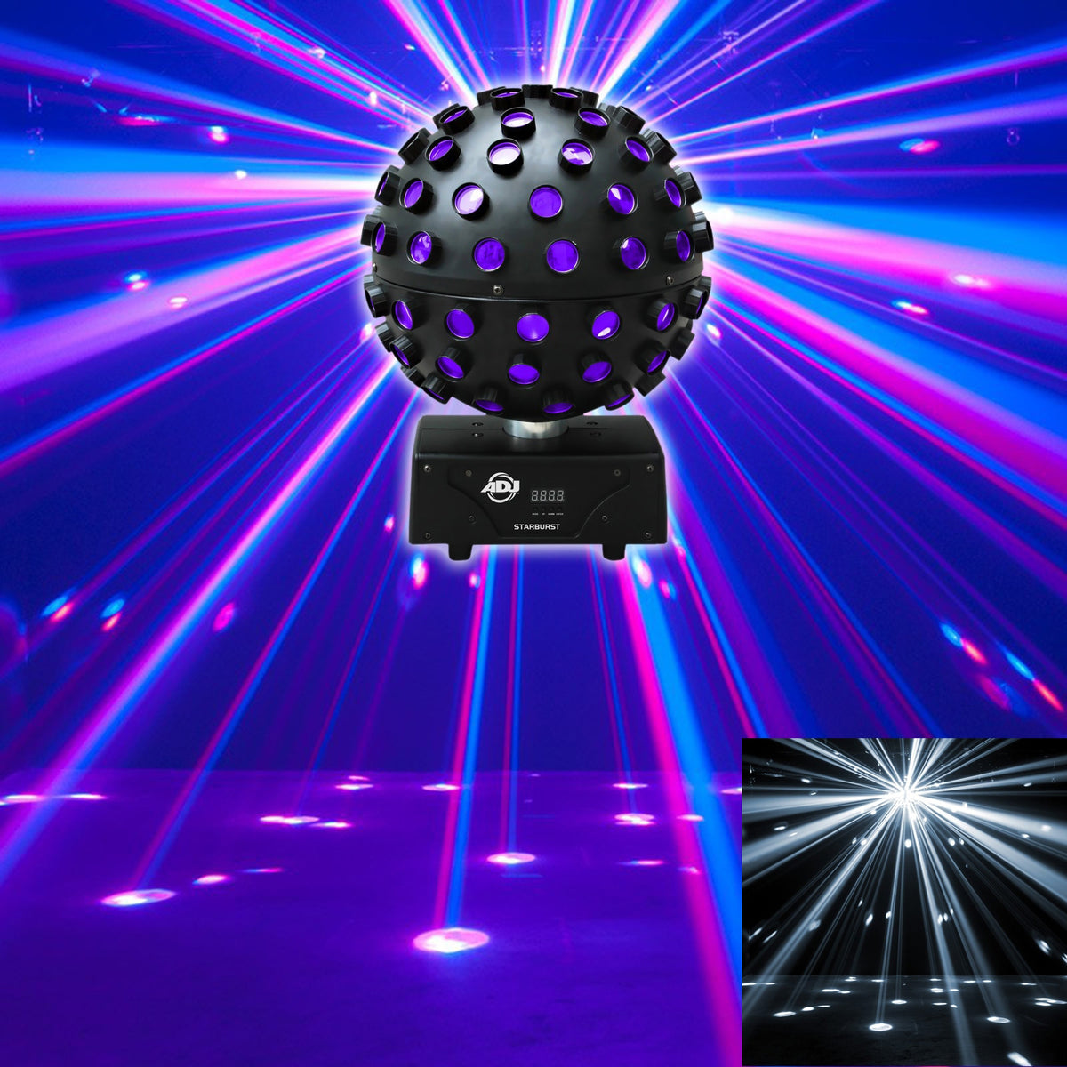 American DJ ADJ Starburst LED Sphere Shooting Beam Effect+Battery Par Light